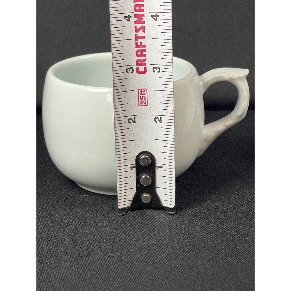 Porcelain Celadon Cabbage Lidded Coffee Tea Cup with Bird Handle Lid Marked - Picture 8 of 10